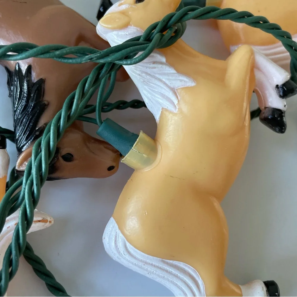 Vintage 90s 1994 Primal Lite Rarin’ to Go Horses String Lights